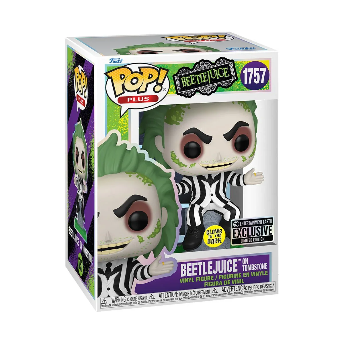 Funko Pop! PLUS Beetlejuice on Tombstone Glow (Entertainment Earth)