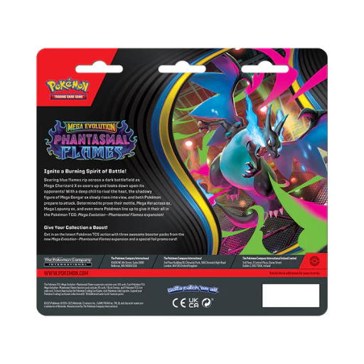 Pokémon TCG: Mega Evolution 02 Phantasmal Flames - 3-Pack Blister - Image 2