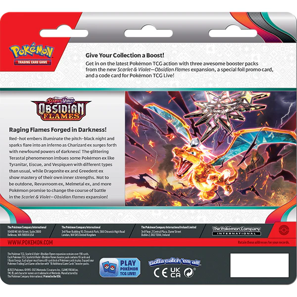 Pokémon TCG: Scarlet & Violet 03 Obsidian Flames- 3-Booster Blister (Eevee) - Image 2